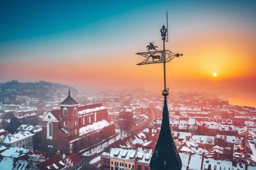 Sunrise #Kaunas #Lithuania #mavic2pro #Lietuva #dronas #skypixel #djieurope #Kaunascity #Mavic2 #Kau