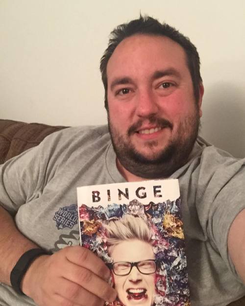 Settling in to start reading Binge! Got this for Christmas from @cornwellius! #OurBingeSelfies #OldestFanGirl @tyleroakley