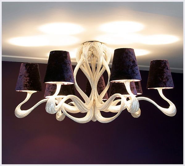 little-bunnys-creepies:  Octopus inspired chandeliers.  A few were created by the