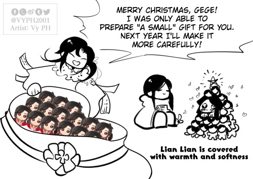 Merry HualianXmas! Do gege love San Lang&rsquo;s gift?I want to thank people who support my art on T