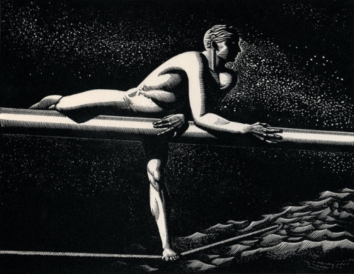 Starlight — The Bowsprit — The Bowsprit — The OarsmanRockwell Kent (American; 1882–1971)1930–31Wood 
