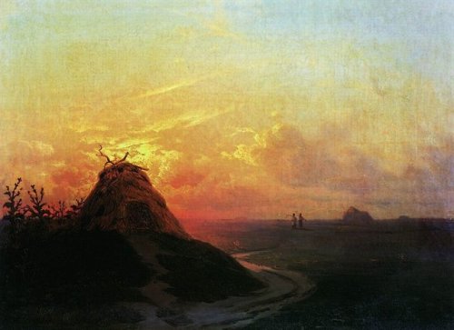 artist-aivazovski: Field. Sunset, 1861, Ivan Aivazovski https://www.wikiart.org/en/ivan-aivazovsky/f