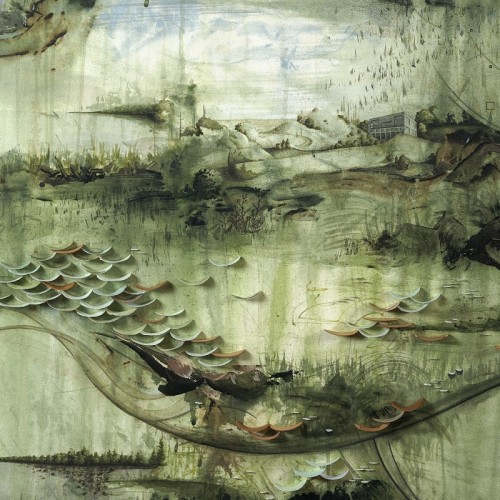Gregory Euclide, From This Distance: Sound Pearls. Acrylic, pencil, wood, paper, 2007.