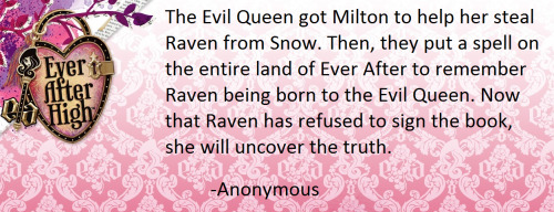 theeverafterheadcanons:  Apple and Raven are sisters. They were both born to Snow White, but the Evil Queen wanted Raven for herself because Raven had been born with dark magic powers( because of the poison apple that Snow White ate). The Evil Queen got