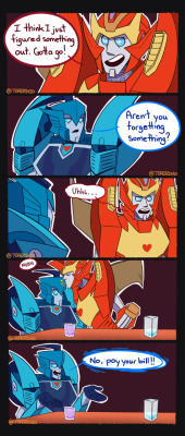 tomorobo-illust:  See hi-res version here!   And here is finally the Transformers x Brooklyn 99 crossover scene I’ve wanted to do!! I don’t normally colour comics, but since this is a reward for my dedicated patron, @mamablurr, I wanted to do something