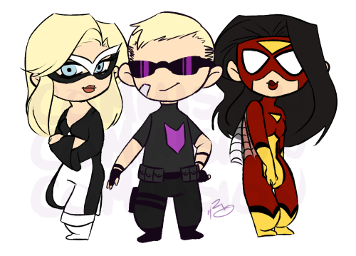 Doll Commission for the-mama-fox!(From left to right) Mockingbird, Hawkeye, and SpiderwomanCOMMISSIO