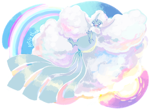 artsy-theo:Mega Altaria glimmers in the light!
