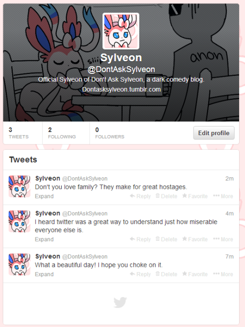 Sylveon now has a Twitter! Now Sylveon has to limit it&rsquo;s threatening nature to 140 characters.