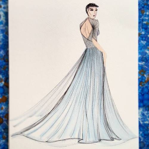 BACK #waterfall #ballgown #merrymere #fashion #design #illustration #inktober (at Belltown, Seattle)