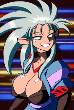 graphiteknight:  utf2005:  Colored version of Graphite Knight’s Ryoko picture  Thanks again a bunch dude for coloring!   &lt; |D’‘‘‘