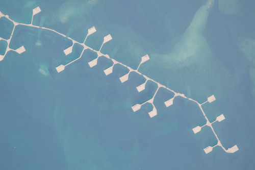 ISS photograph of the Manifa Heavy Crude Project - the development of 27 artificial islands, 25 mile