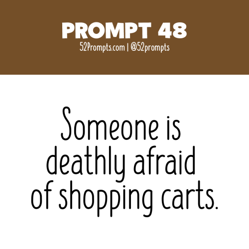 Write a story or create an illustration using the prompt: Someone is deathly afraid of shopping cart