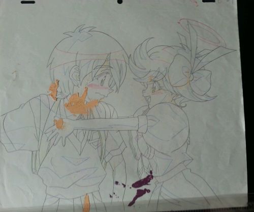 jedahdellamorte:   Tenshi ni Narumon Production Anime Cel - Yusuke &amp; Noelle - Episode 1
