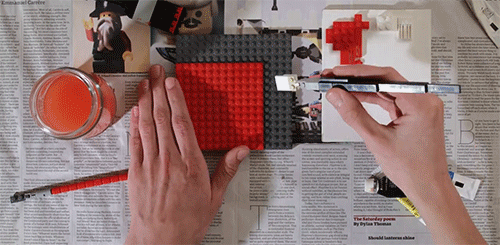A Piet Mondrian Painted with Stop-Motion Lego by Jon Rolph