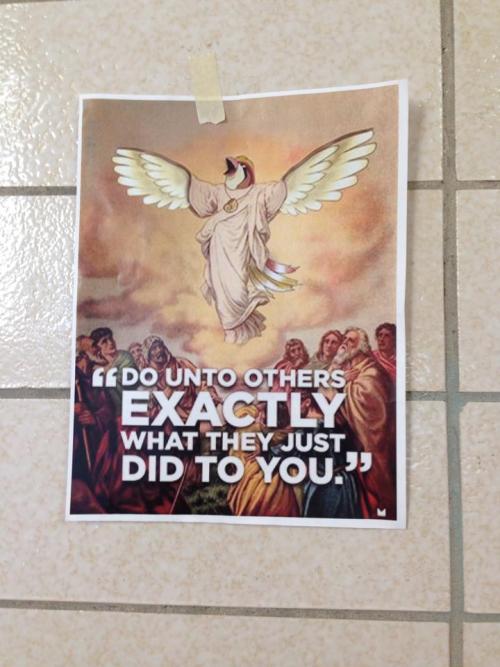 the-fault-in-our-assbutt: so at my school someone hung up a bunch of TwitchPlaysPokemon posters.&nbs