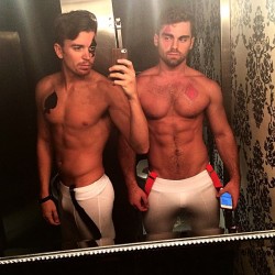 sexy guys with iphone mirror shoot