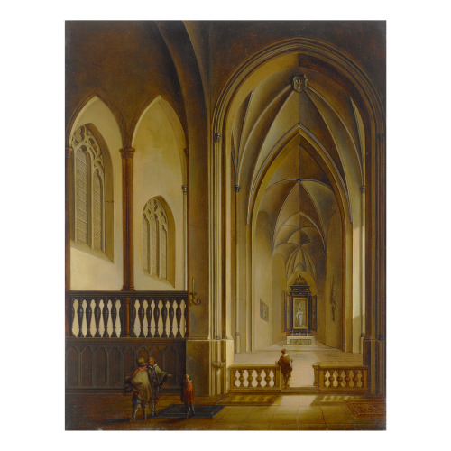 Johann Ludwig Ernst Morgenstern (1738-1819) - Church Interior, 1779Oil on copper (25 x 19.4 cm)