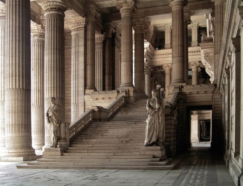 ghostlywriterr: The grand staircase of the Law Courts of Brussels, Belgium.