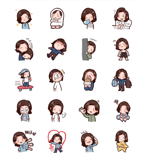 Two new sticker sets I released today for LINE app!