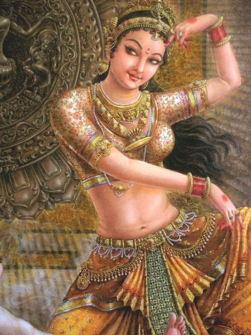 Uma Maheswara dancing, modern newari painting from Nepal