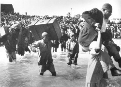 ta7yafilisteen:  A gut wrenching photo from 1948 shows that Palestinians were literally ’forced into the sea’.