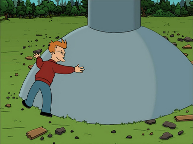 just-another-frender-blog:I think about the fact that Fry and Bender would still be best friends even if Bender was a giant robot sent to annihilate humanity every damn day of my life.