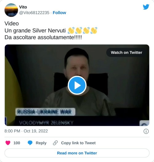 Video Un grande Silver Nervuti 👋👋👋👋 Da ascoltare assolutamente!!!!! pic.twitter.com/QxUM4a0F32  — Vito (@Vito68122235) October 19, 2022