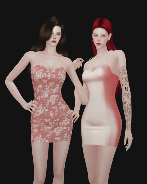 sudal-sims:[sudal] Chain strap dress▶ All lod ▶ Specular Map ▶ Dress - 25 Swatch ▶ Chain (Gloves) - 