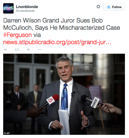 socialjusticekoolaid:   Grand Juror Sues McCulloch, Says He Mischaracterized The