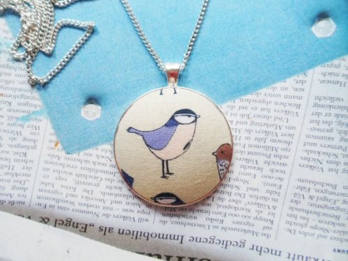 Cotton Bird Fabric Pendant Necklace //SelmaDreams