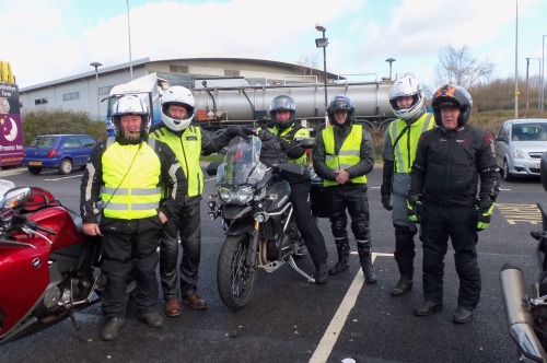 <p>Our Rider Development weekend participants assembled and ready to head off to North Wales. Safe riding.</p>