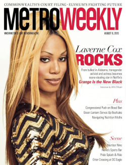 Misandrist:  Nerd-Utopia:  Laverne Cox On The August 8, 2013 Cover Of Metro Weekly 