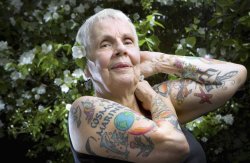 Skindeeptales:  70 Year Old Woman Thinks Her Tattoos Are “Still Fucking Class”