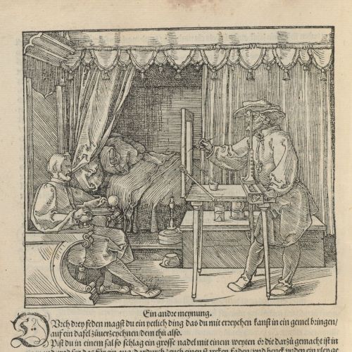 Dürer, Albrecht, 1471-1528. Vnderweysung der Messung, mit dem Zirckel vn̄ Richtscheyt, in Linien ebn