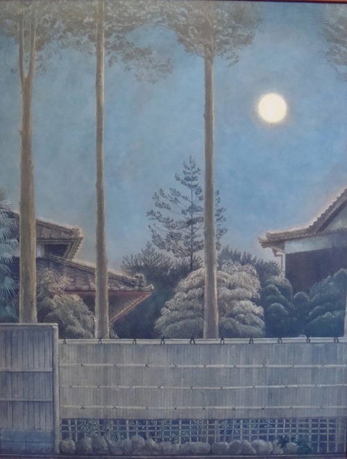 Harvest Moon  -  Paul NolanAustralian, b.1940s-colour on  hand made Japanese paper with its strong n