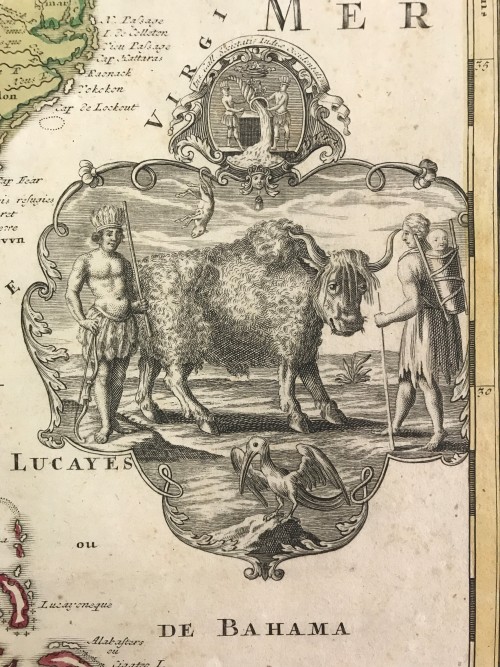 This cartouche, found on an 18th century map of North America, is representative of European concept