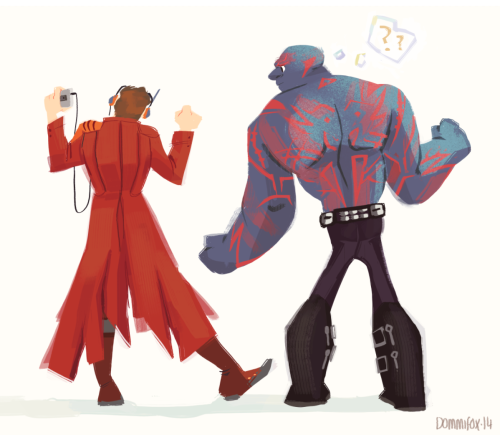 dommifox:  I’M HOOKED ON THIS FILM. Star-Lord- Part time dance instructor. (PS. I opened up an Inprnt account quite a while back but this is the first time I’m mentioning it! You can grab a print of Rocket and Peter Quill dancing HERE )