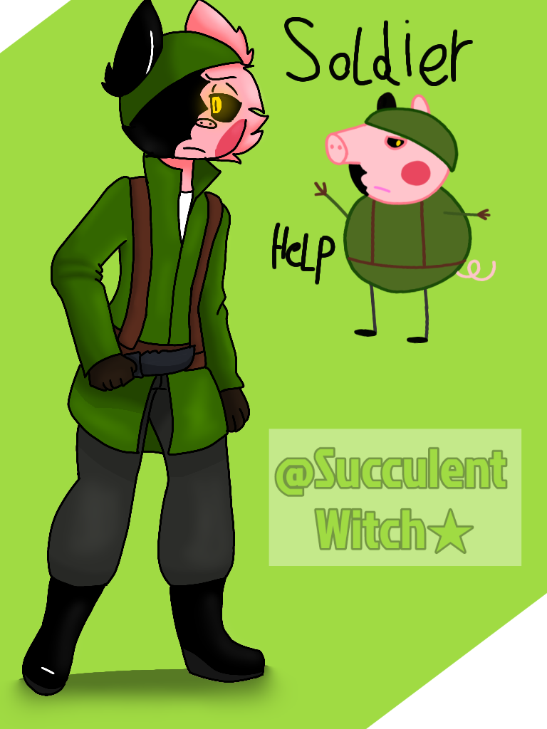 Succulent Witch Soldier Fanart 3 - soldier roblox piggy fan art