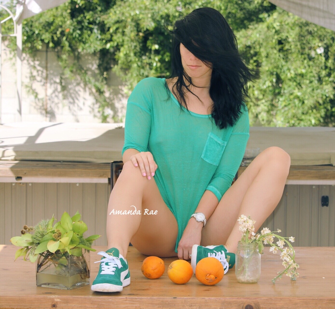 mndarae:  bymiggles:  Peaches 🍑 Oranges 🍊 With Green 🍀 mndarae’s bottoms.