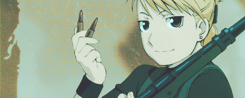 climbingonroofs:   Favourite fictional ladies : Riza Hawkeye    « Is it alright for me to believe in a future where everyone can live in happiness? »     