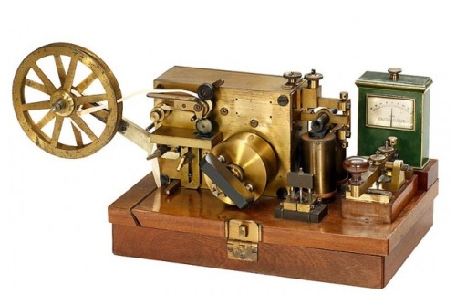 Telegraph Station by Siemens & Halske, c. 1885. Labeled in the Russian language, manufactured pr