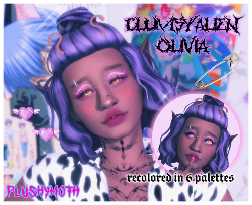 clumsyalien’s olivia hair ( recolored ) ༺♡︎༻base game compatiblecomes in 6 flavors ! you can have al
