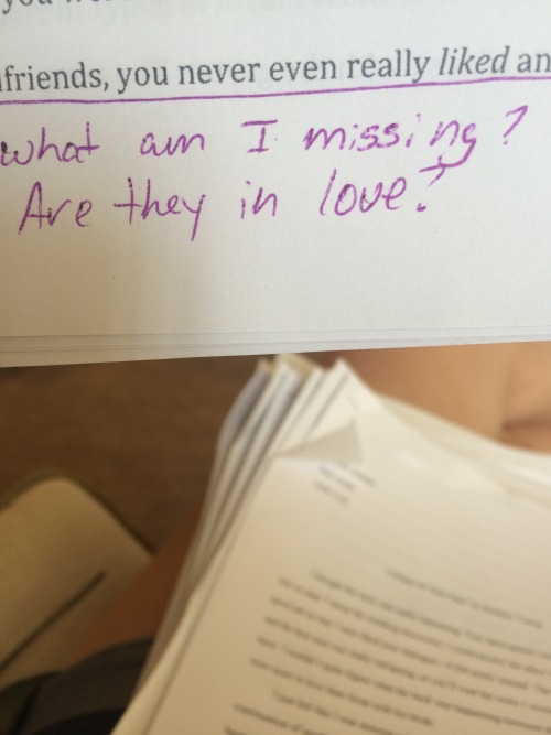 thealogie:  drfurter:  drfurter:  some highlights from the time i workshopped a gay story in my fiction writing class and immediately found out which of my classmates are painfully straight  like 4000 notes laughing at ‘severe case of bromance’ but