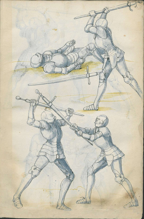 art-of-swords:Sword Fighting ManualDated: circa 1500Pages from a book from the State Library of Berl