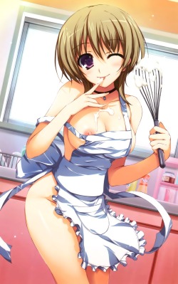 abaslev:  akatsuki no goei cream hiiragi akemi naked apron nipple slip syangrila tomose shunsaku | yande.re