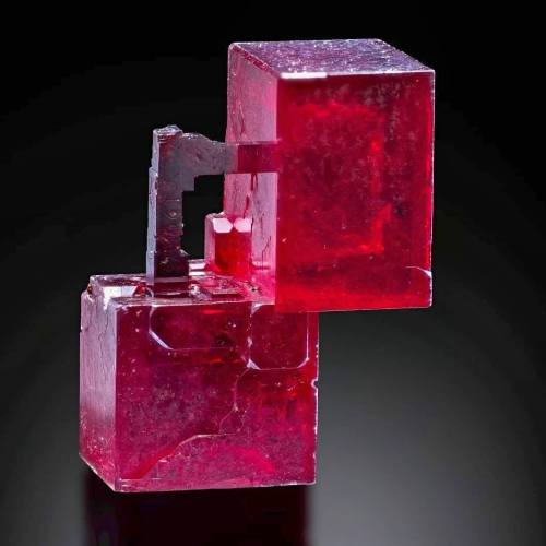 Wonderful Lustrous Deep raspberry-red Cuprite Crystals with a very rare and particular formation Fro