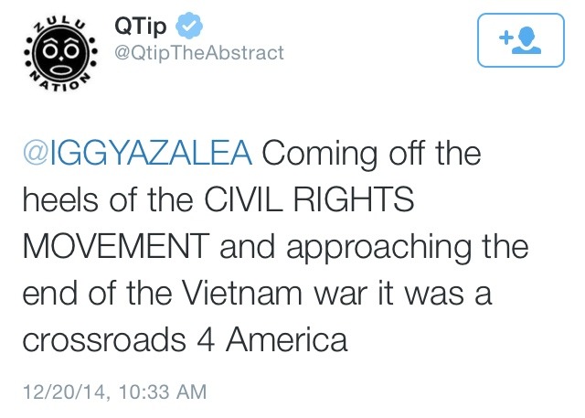 illumahottie:  QTip is going intellectually IN on Iggy right now. 