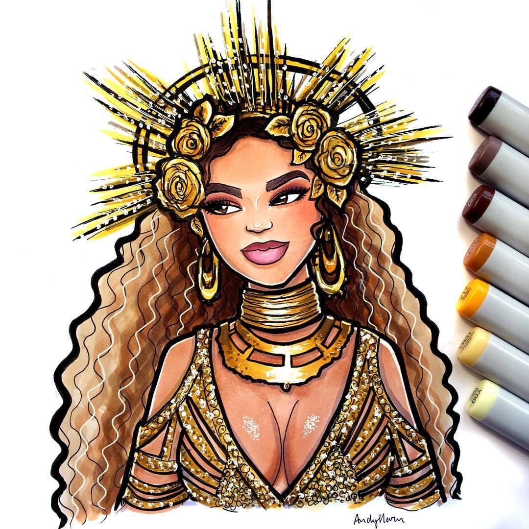 beyonce cartoon drawing