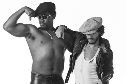 brucespringsteen:Bruce Springsteen and Clarence Clemons for Born To Run (1976)
