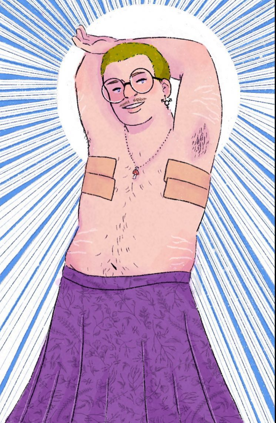 mossymorels:Illustrations for a trans masc chest Zine I’m making!